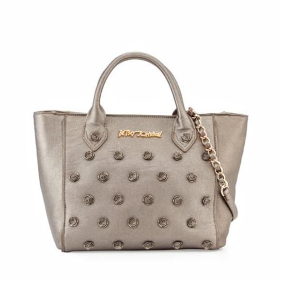 Betsey Johnson Handbags - ((SOLD)) 💋Betsey Johnson Smell The Roses Metallic Tote Bag